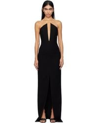 Monot - V-Neck Corsetted Maxi Dress - Lyst