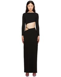 Gcds - Robe longue noire à ferrure à logo - Lyst