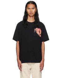 JW Anderson - T-shirt noir à poche à la poitrine - Lyst