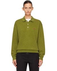 DUNST - Leather Logo Collared Polo - Lyst