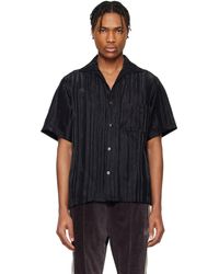 Needles - Chemise Noir Et Mauve À Col Italien - Lyst
