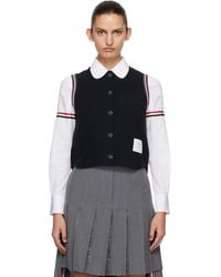 Thom Browne - Pique Rwb Trim Sleeveless Shirt - Lyst