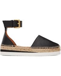 See By Chloé - Glyn Leather Espadrille Flat Sandals - Lyst
