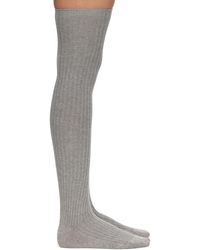 Baserange - Ensemble de deux paires de chaussettes cuissardes noires et grises - Lyst