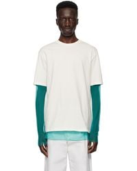 Jil Sander - Off-white & Blue Layered Long Sleeve T-shirt - Lyst