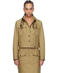 Tom Ford - Khaki Stand Collar Cropped Safari Jacket - Lyst