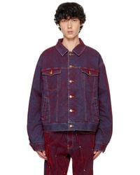 Kusikohc - Velvet Padded Multi Rivet Denim Jacket - Lyst