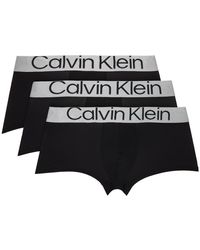 Calvin Klein - Ensemble de trois boxers noirs à taille basse - Lyst