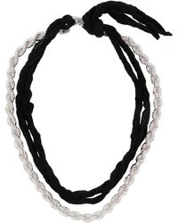 Jil Sander - Black & Silver Link Necklace - Lyst