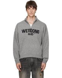 we11done - Wide Logo Half-Zip Sweater - Lyst