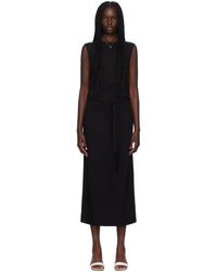 TOTEME - Robe longue noire à taille à sangles à nouer - Lyst