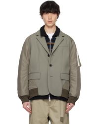 Sacai Pinstriped Blazer in Black for Men | Lyst