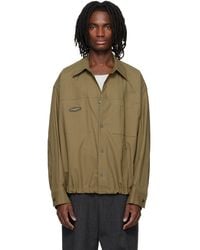 WOOYOUNGMI - Khaki Cotton Patch Shirt - Lyst