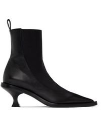 Jil Sander - Black Calfskin Ankle Boots - Lyst