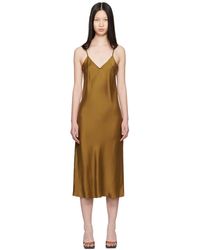 SILK LAUNDRY - Tan 90S Slip Midi Dress - Lyst