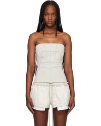 Rick Owens - Off- Temple Bustier Denim Top - Lyst