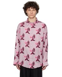 Acne Studios - ピンク プリント ボタンアップシャツ - Lyst