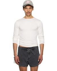 AARON ESH - Ssense Exclusive Satin Trim Long Sleeve T-Shirt - Lyst