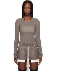 Rick Owens - Temple Cropped Rib Ls T-Shirt - Lyst