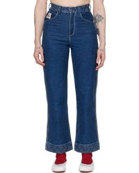 Bode - Blue Embroidered 'knolly Brook' Jeans - Lyst