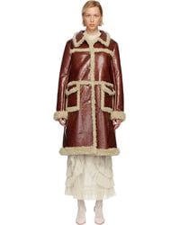 Anna Sui - Curly Lamb Trim Faux-Leather Coat - Lyst
