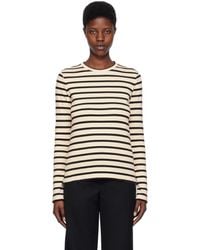 Jil Sander - Off-white & Black Stripe Long Sleeve T-shirt - Lyst