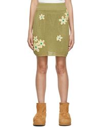 SJYP - Green Motif Embroidery Mini Skirt - Lyst