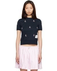 Thom Browne - Cotton Milano Sailboat Rib T-Shirt - Lyst