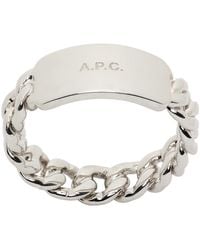 A.P.C. - . Silver Darwin Ring - Lyst