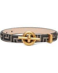 Balmain - Off Monogram Jacquard T-Bar Belt - Lyst