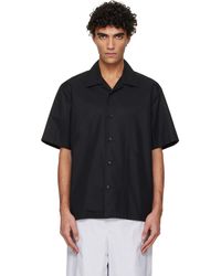 Jil Sander - Chemise Noire À Logo Brodé - Lyst