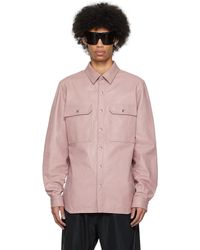 Rick Owens - Pink Press-stud Leather Shirt - Lyst