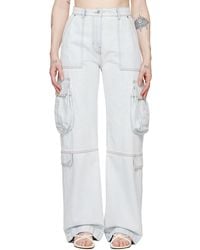 MSGM - Oversized Denim Cargo Pants - Lyst