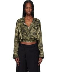 R13 - Khaki Taped Crossover Bubble Shirt - Lyst