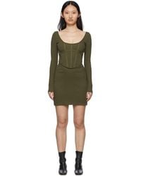 Dion Lee - Ssense Exclusive Khaki Rib Corset Mini Dress - Lyst