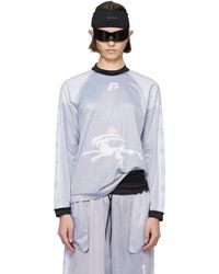 PROTOTYPES - T-Shirt De Soccer À Manches Longues Gris À Coutures Visibles - Lyst