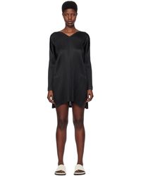 Pleats Please Issey Miyake - Robe courte monthly colors december noire - Lyst
