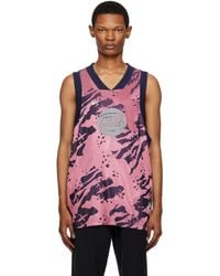 Nike - Navy & Pink Embroidered Tank Top - Lyst