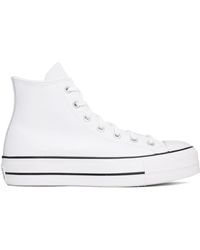 Converse - Chuck Taylor All Star Platform Leather montante - Lyst
