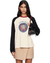 Versace - Off- Printed Cotton-jersey Regular T-shirt - Lyst