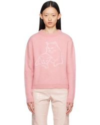 MSGM - Pink Jacquard Sweater - Lyst