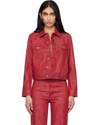 A.P.C. - Blouson Dion Rouge En Denim - Lyst