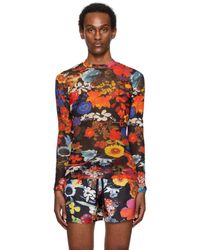 Moschino - Multicolor Allover Flowers Long Sleeve T-shirt - Lyst