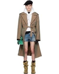 Maison Margiela - Beige Belted Trench Coat - Lyst