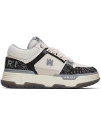 Amiri - Baskets Ma-1 Noir Et Blanc Cassé En Denim À Motif Cachemire - Lyst