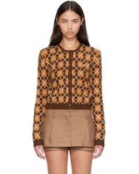 Acne Studios - Bouclé Argyle Knit Cardigan - Lyst