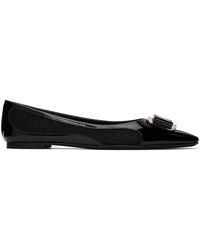 Ferragamo - Ballerines zea noires à panneaux en filet - Lyst