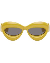 Loewe - Lunettes de soleil œil-de-chat épaisses jaunes - Lyst