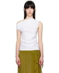 Dries Van Noten - Off-Shoulder Jersey Tank Top - Lyst