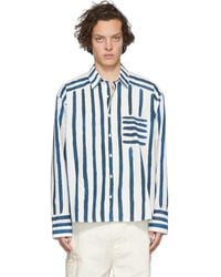 Jacquemus Stripe-print Cotton-poplin Shirt - Blue